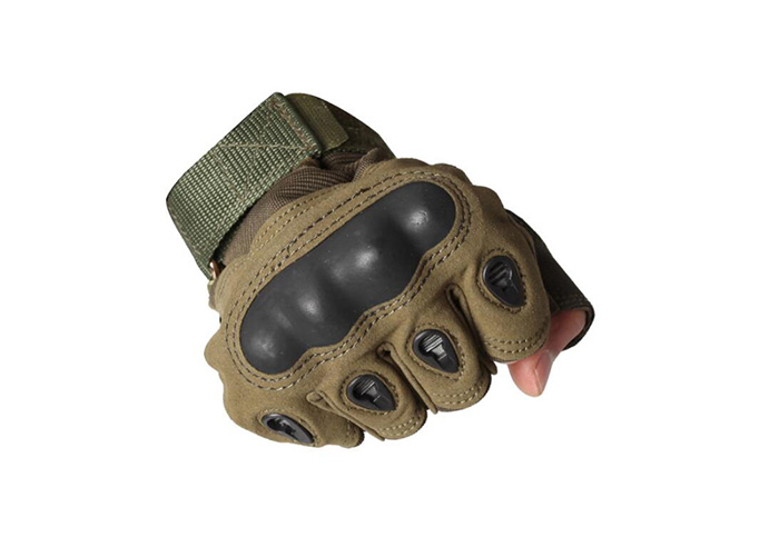 Tactical Fingerless Gloves Military Hard Knuckle Half Finger Gloves