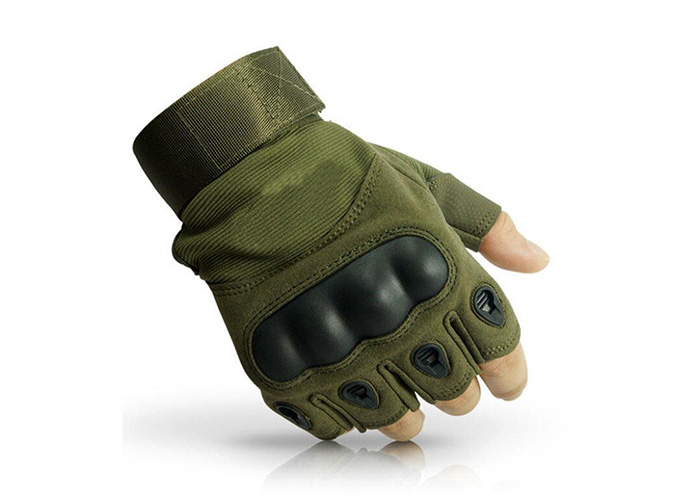 Tactical Fingerless Gloves Military Hard Knuckle Half Finger Gloves