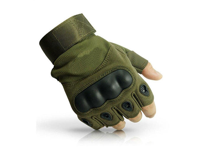 Tactical Fingerless Gloves Military Hard Knuckle Half Finger Gloves (1)